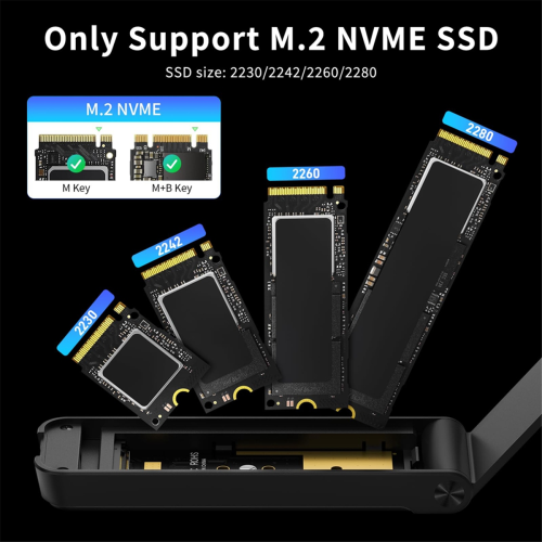 Folding M.2 NVMe SSD Enclosure USB 3.2 Gen 2 10Gbps SSD Case 1