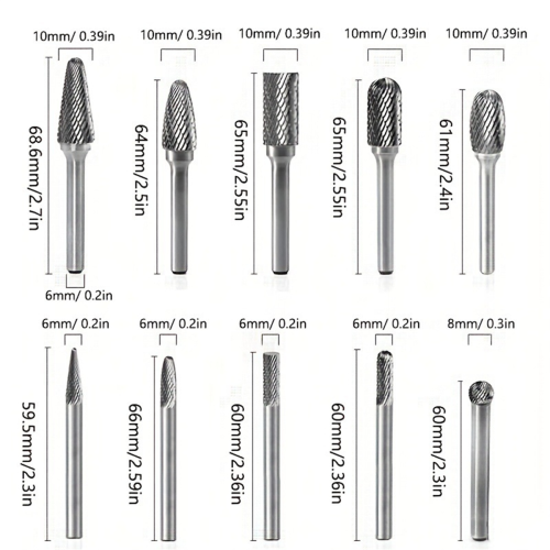 1/4" hårdmetallfrässats 1/4" skaftslipningsbit borr 2