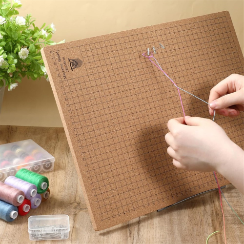 Kit com 104 peças para macramê, placa de 30x40 cm (12x16 polegadas) e pinos. 1