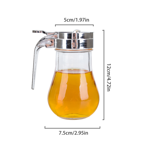 Syrup Dispenser, No Drip Glass Syrup Bottle for Maple Syrup 2