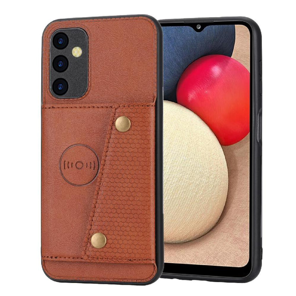 (Brown) Wallet Case For Samsung Galaxy A34 5G Card Holder Wallet Case Shockproof Protective Buit In Iron Kickstand Brown 764563089826