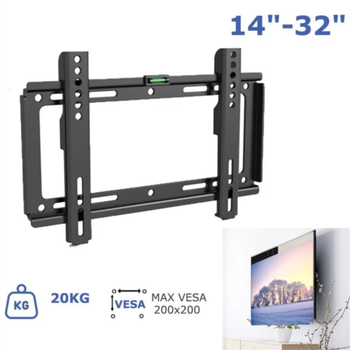 Suporte de parede para TV com suporte fixo para telas planas de 14 a 32 polegadas. 1