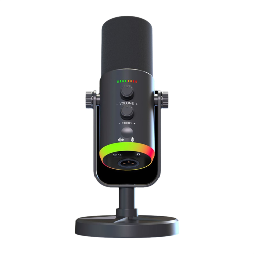 Microfono dinamico USB per podcast, giochi, streaming live, nero