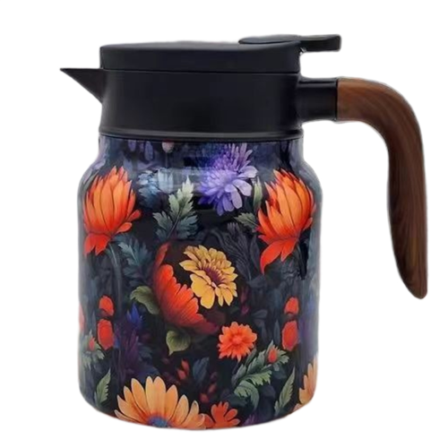 Vintage Floral Pattern Tea Built-in Infuser Orange