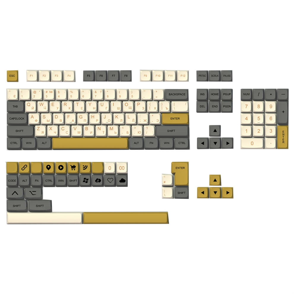 Xda Pbt Colorblock Keycaps 138 Keys Pbt Material Sublimation Russian 4853297085047