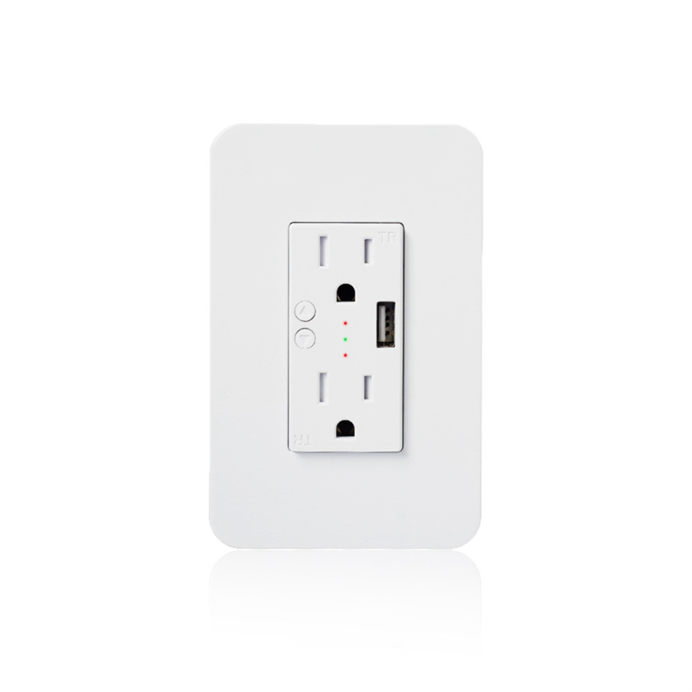 Wifi Smart Wall Power Outlets Plug With Usb Socket Tuya App Remote 4853297082961