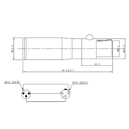 XLR 3-pins Mannelijk naar 4-pins Vrouwelijk Adapterplug voor Microfoon/Luidspreker 1