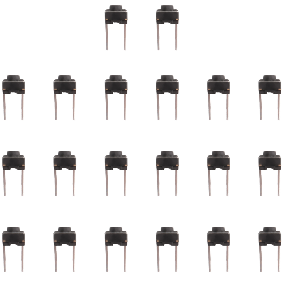 20 Pcs 6X6x5mm Momentary Tactile Tact Push Button Switch 2 Pin Dip Through Hole 4851967899826
