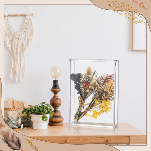 2 Pcs Acrylic Shadow Boxes Display Cases, Shadow Box DIY Frame Clear 2