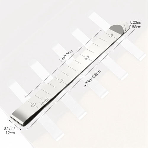 Conjunto de 20 prendedores de bainha em aço inoxidável - Régua de medição de 7,6 cm (3 polegadas) 1