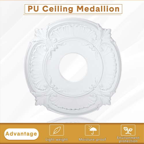 2 Stück PU-Deckenrosette, dekorative Deckenventilatorrosette 2