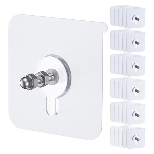 20 Pcs Self Adhesive Picture Hooks, 26.5 Lbs Load Heavy Duty