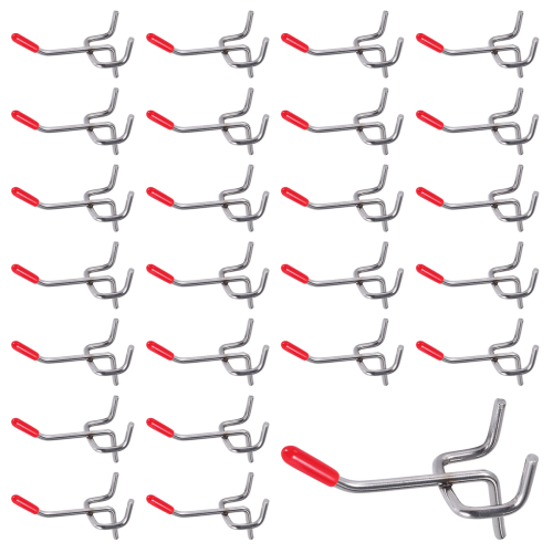 25x Single Pegboard Hooks 50mm Wall Retail Display Shop Peg Fits 25mm 1