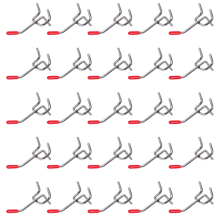 25x Single Pegboard Hooks 50mm Wall Retail Display Shop Peg Fits 25mm