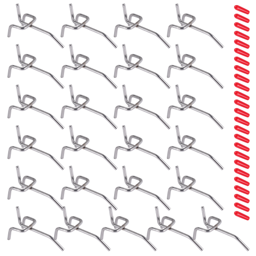 25x Single Pegboard Hooks 50mm Wall Retail Display Shop Peg Fits 25mm 2
