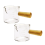 Conjunto de 2 Cafeteiras Espresso com Bica Dupla e Cabo de Madeira para Café com Leite, 75 ml 1