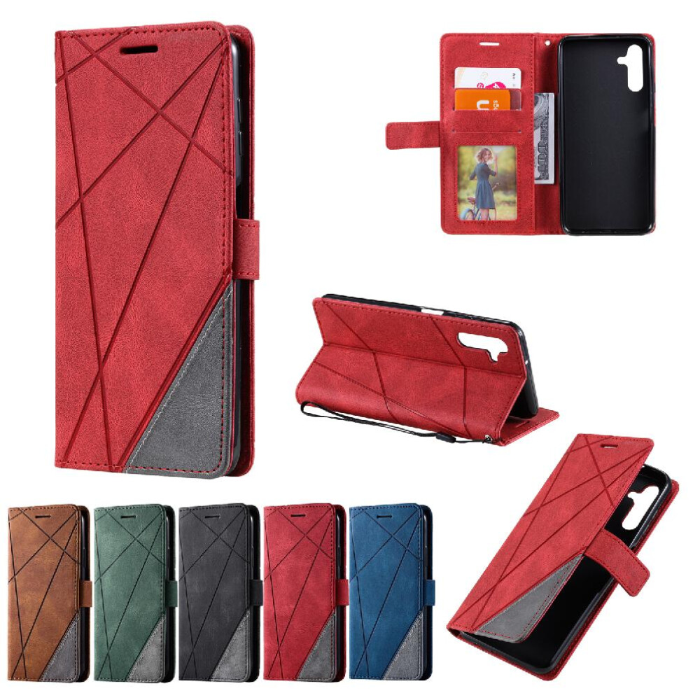 (Red) Case For Samsung Galaxy A34 5G Wallet Flip Folio Magnetic Card Holder Kickstand Pu Leather Shockproof Red 764563090662