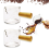 Conjunto de 2 Cafeteiras Espresso com Bica Dupla e Cabo de Madeira para Café com Leite, 75 ml 5