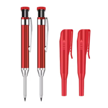 2 Stück 2,8 mm Metall-Druckbleistifte für Zimmerleute mit Halter