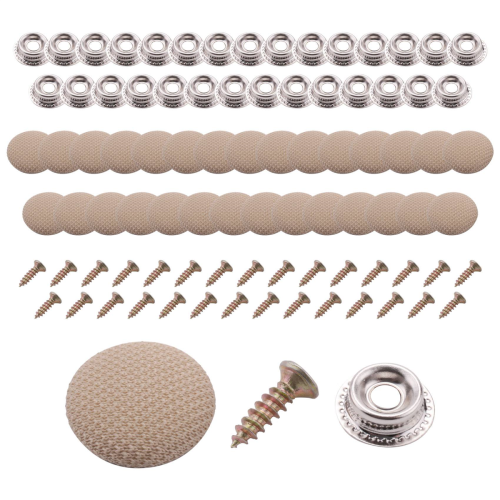 30 Stück Befestigungsschrauben für Autodachstoff, beige 1