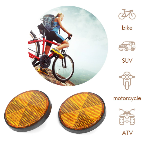 Refletor redondo laranja 2x2 polegadas universal para motocicleta, ATV e dirt bike 2