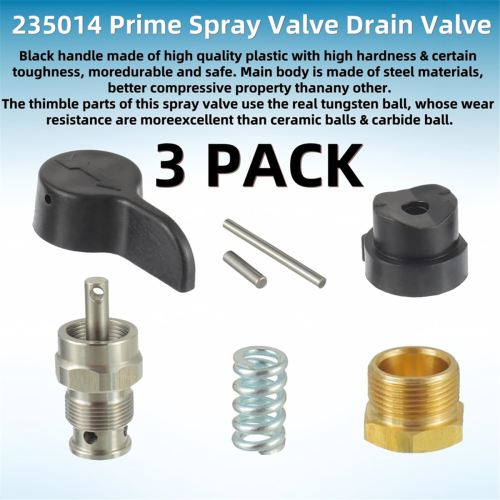 3 Pack 235014 Prime Valve Drain Valve for 230 1