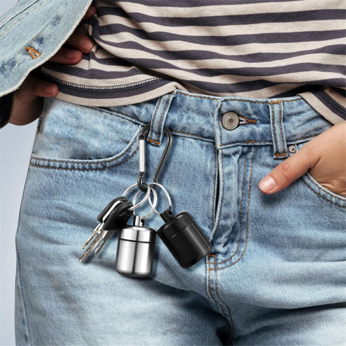 4-pack öronproppsfodral nyckelring, bärbart nyckelringsfodral för piller 1