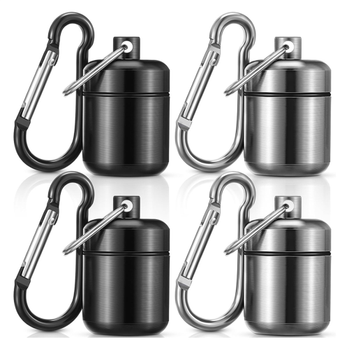 4-pack öronproppsfodral nyckelring, bärbart nyckelringsfodral för piller