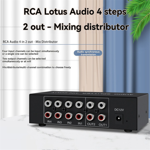 4-in-2-out-Audio-Switch-Mixer-Splitter, Stereo-HiFi, EU-Stecker 1