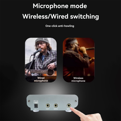 4 Channels Microphone Anti-Howling Device Black EU Plug 2