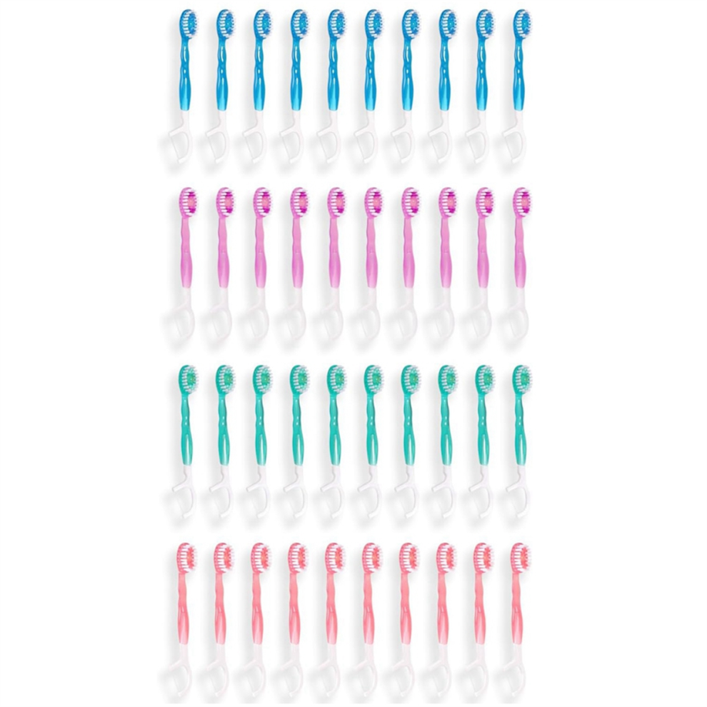 Bez Marki 40 Pack Disposable Mini Travel Toothbrushes - 5 In 1 Function