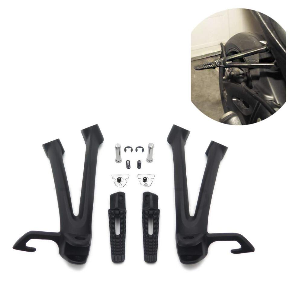 Mt390013 Rear Passenger Foot Pegs Bracket Fit Compatible With Suzuki Gsxr600 Gsxr750 2006 2007 Black 689788449371