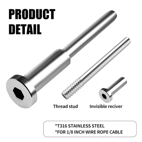 52PCS Cable Railing Kit,1/8In Stainless Steel Cable Railing Hardware 2
