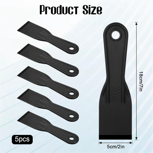 5 stuks plastic plamuurmes, 2 inch flexibele plastic verfkrabber 1