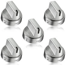 Conjunto de 5 peças de botões de fogão em aço inoxidável WB03X24818 para substituição.