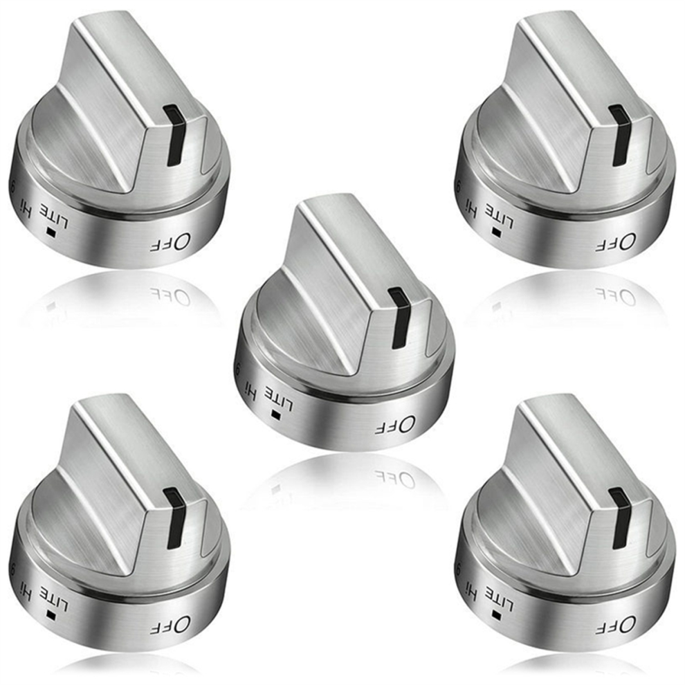 Bez Marki 5Pcs Wb03x24818 Stainless Steel Stove Knob Replacement