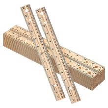 Pacote com 60 réguas de madeira de 30 cm (12 polegadas) para medição.