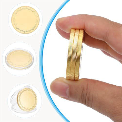 6 monedas en blanco para grabar, 40 mm, surtido. 2