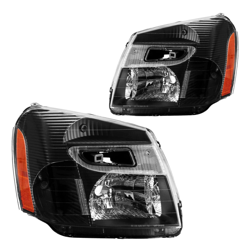 Headlight Assembly, Replacement for Equinox LT/LS 20052009, Equinox Sport/LTZ 20082009, Bumper Headlamp Black Housing Amber Reflector-image-OPC-PHZBKBZ-NEW