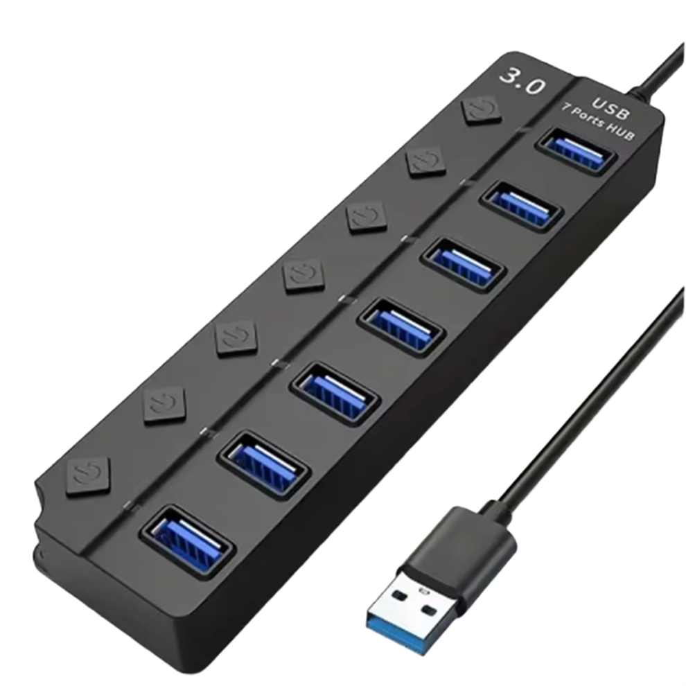 7-Port Usb 3.0 Hub With Led Indicator Switch Control 4853784340956