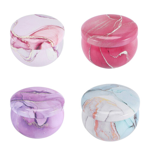 Kit para fabricação de velas com 8 latas de metal e tampas. 2
