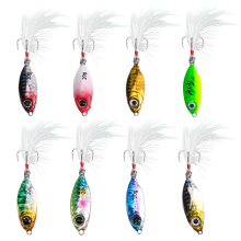 8 señuelos de pesca tipo jig de micrometal de 20 g, señuelos hundibles, cucharas para pesca en el mar