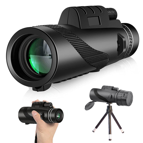 Telescópio monocular HD 80x100 com tripé e adaptador para smartphone 1