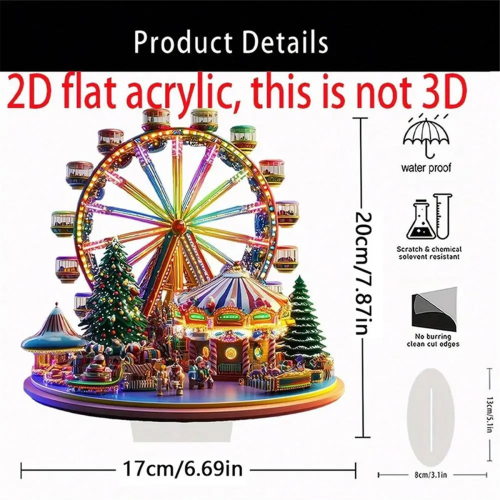Acryl kerstversiering in speciale vorm voor op het bureau 2