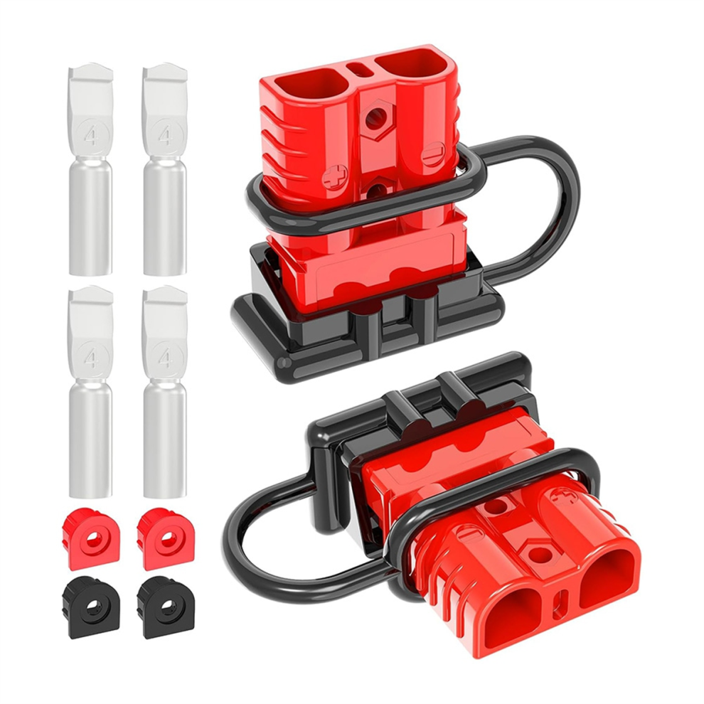 Anderson Connector,120A 2-6 Gauge Battery Quick Connect(2 Pack) Red/Gray 4853784352775