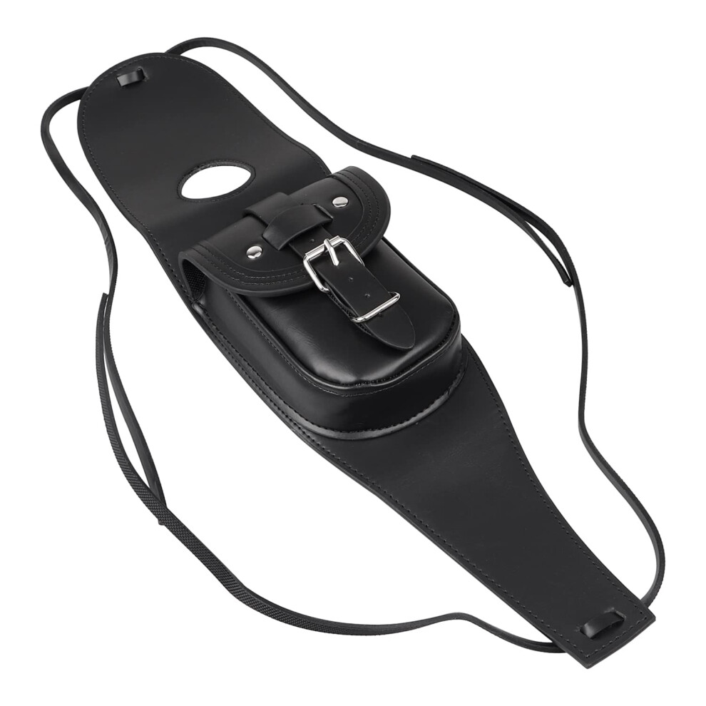 Fuel Tank Cover Panel Pad Bib Bag Pouch Leather Gas Tank Bag For Harley Sportster 883 1200, Black 689788450322