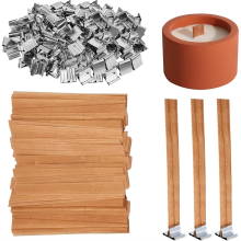 Mèches en bois pour la fabrication de bougies, idéales pour le bricolage, la décoration intérieure et les cadeaux.