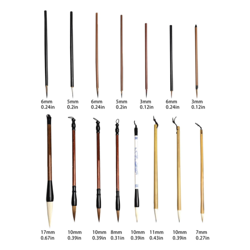 Chinese Calligraphy Brushes Set, 15Pcs Writing Brush with Pen Holder 2