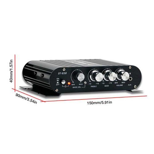 Channel Power Amplifier with Subwoofer Output Black 2