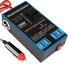 DC 12V/24V naar AC 110V/220V snellaad-auto-omvormer sigarettenaansteker